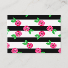 Tarjeta De Visita Rosa a rayas