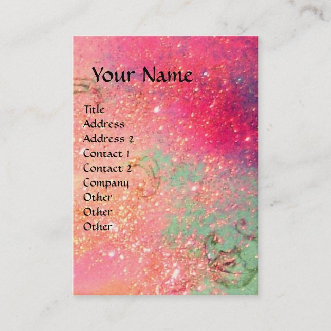 Tarjeta De Visita rosa ACCORDIONISTA (Anverso)