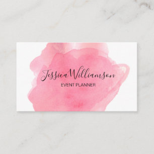Tarjeta De Visita Rosa, acuarela, moderno, moda, planificador de eve