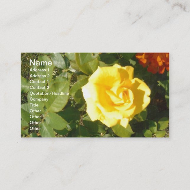 Tarjeta De Visita Rosa amarilla (Anverso)