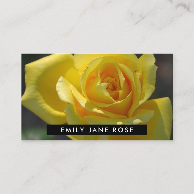 Tarjeta De Visita Rosa amarilla, floristería (Anverso)