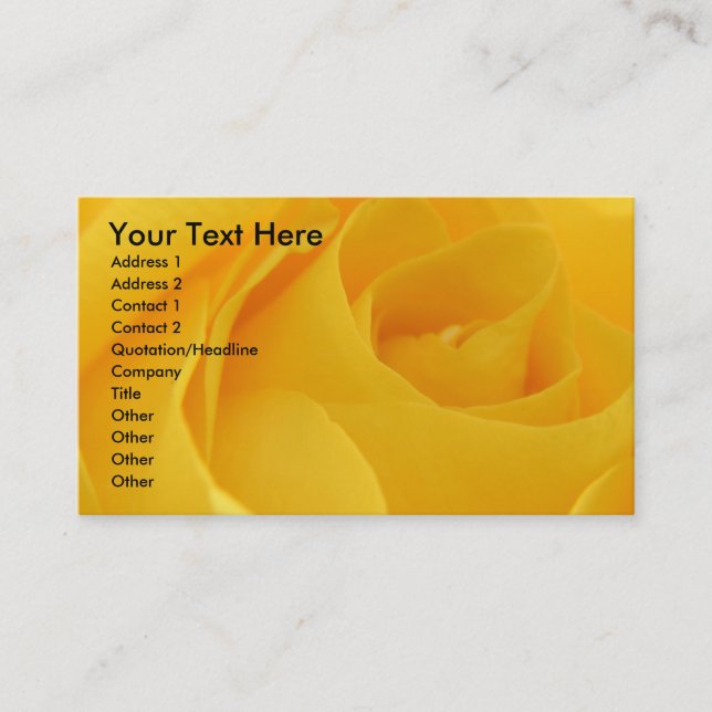Tarjeta De Visita Rosa amarillo (Anverso)