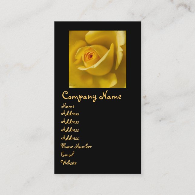 Tarjeta De Visita Rosa amarillo macro (Anverso)