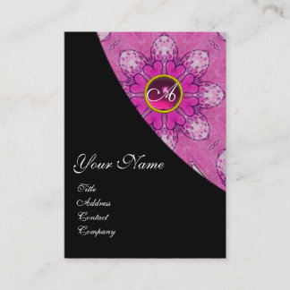Tarjeta De Visita ROSA AMETYST FLORAL MONOGRAMA rosa, negro, violeta