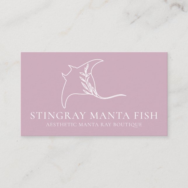 Tarjeta De Visita rosa Animal Fish manía ray stingray (Anverso)