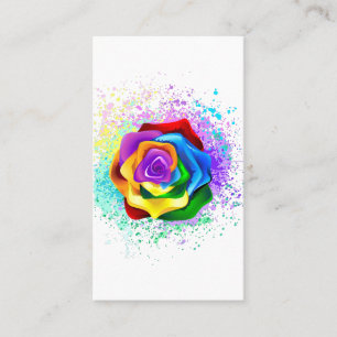 Tarjeta De Visita Rosa arcoiris colorido