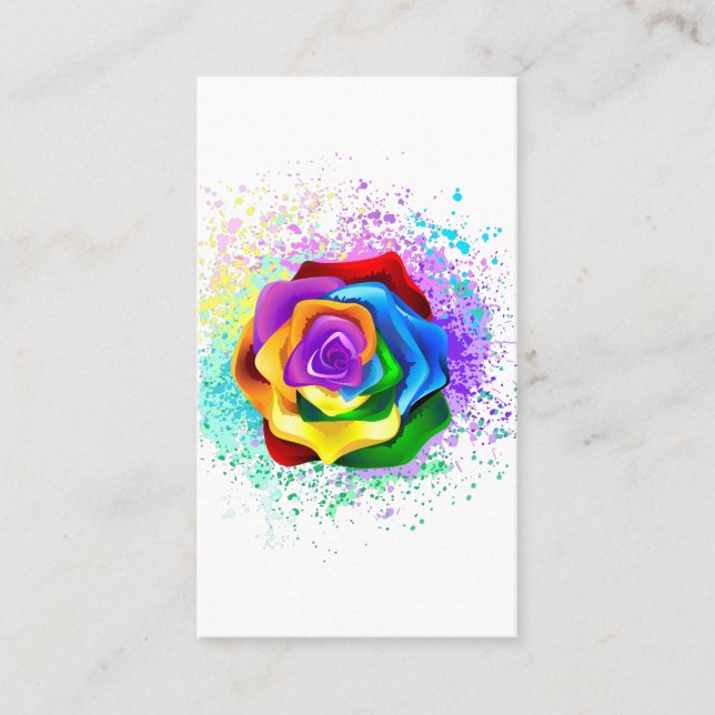 Tarjeta De Visita Rosa arcoiris colorido (Anverso)