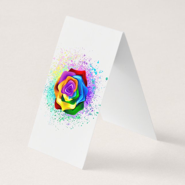 Tarjeta De Visita Rosa arcoiris colorido (Reverso)