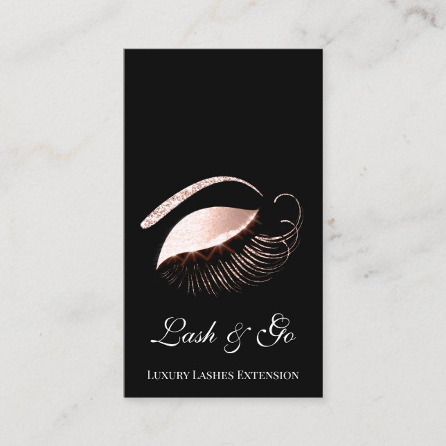 Tarjeta De Visita Rosa Artista de maquillaje rosa Lash Extensión Dri (Anverso)