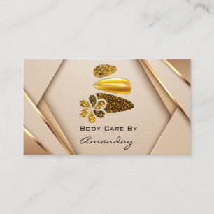 Tarjeta De Visita Rosa Artista de uñas de oro SPA Logotipo Wellness 