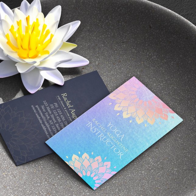 Tarjeta De Visita Rosa azul Mandala (Subido por el creador)