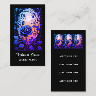 Tarjeta De Visita Rosa azul Vines 3