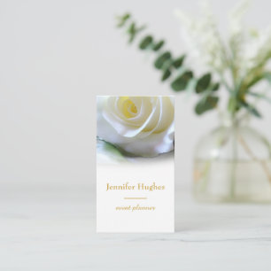 Tarjeta De Visita Rosa blanca del planificador de eventos florales