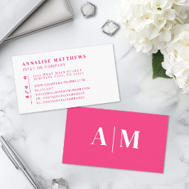 Tarjeta De Visita Rosa Brillante Elegante Profesional