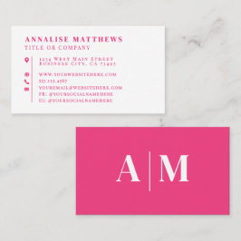 Tarjeta De Visita Rosa Brillante Elegante Profesional