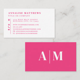 Tarjeta De Visita Rosa Brillante Elegante Profesional