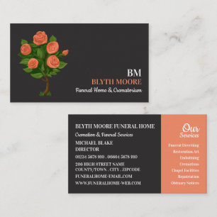 Tarjeta De Visita Rosa Bush, Funeral Home, Directores