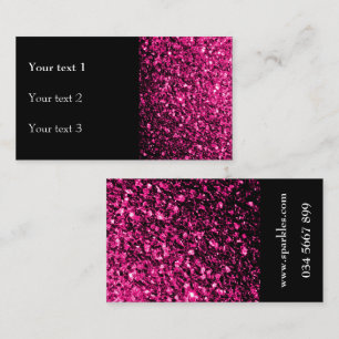 Tarjeta De Visita Rosa caliente brillo brillante falso y negro