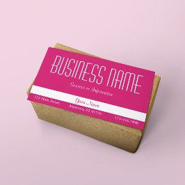Tarjeta De Visita Rosa caliente y blanco