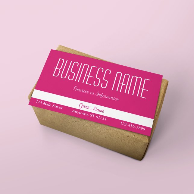 Tarjeta De Visita Rosa caliente y blanco (Subido por el creador)