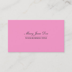 Tarjeta de visita rosa clara simple