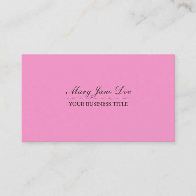 Tarjeta de visita rosa clara simple (Anverso)