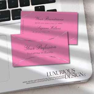 Tarjeta De Visita Rosa claro moderno con decoración de tonos cálidos
