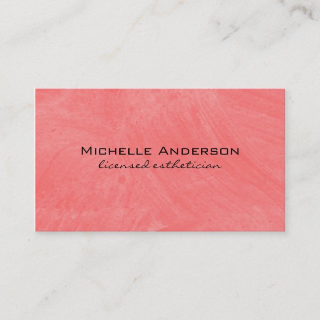 Tarjeta De Visita Rosa contemporáneo minimalista (Anverso)