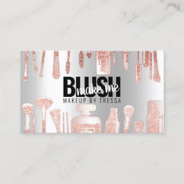 Tarjeta De Visita Rosa de arte de maquillaje Purpurina + hielo plati