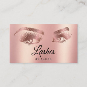Tarjeta De Visita Rosa de artista de maquillaje de latigazos