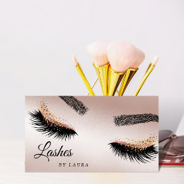 Tarjeta De Visita Rosa de artista de maquillaje de latigazos