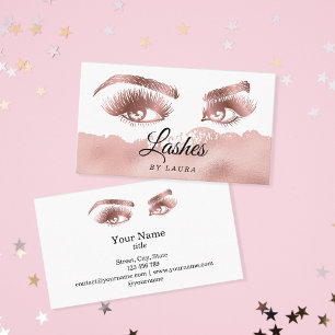 Tarjeta De Visita Rosa de artista de maquillaje de latigazos