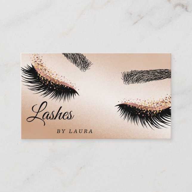 Tarjeta De Visita Rosa de artista de maquillaje de latigazos (Anverso)