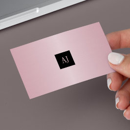 Tarjeta De Visita Rosa de belleza monogramada en oro único