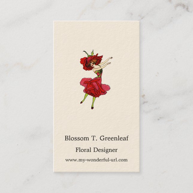 Tarjeta De Visita Rosa de belleza norteamericano, flores extravagant (Anverso)