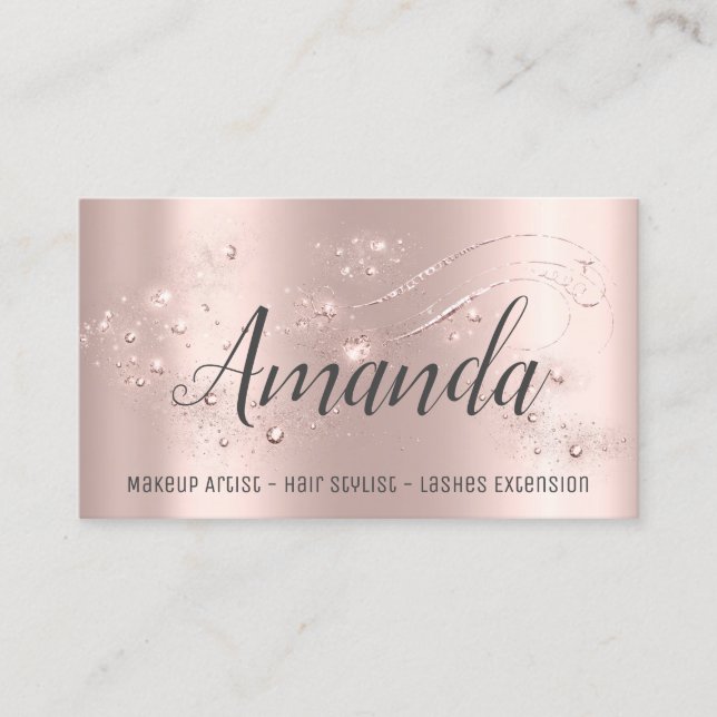 Tarjeta De Visita Rosa de Blogger de Hair Salon Lash (Anverso)