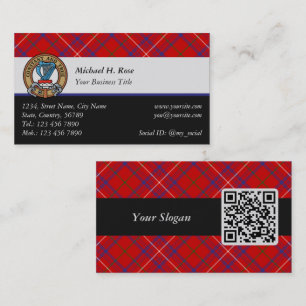 Tarjeta De Visita Rosa de clan Escudo sobre Tartán