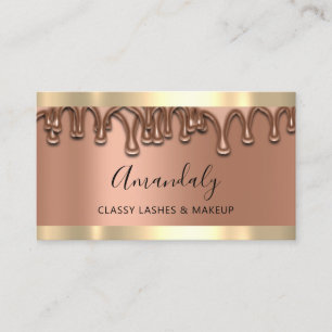 Tarjeta De Visita Rosa de cobre de maquillaje profesional latigazos