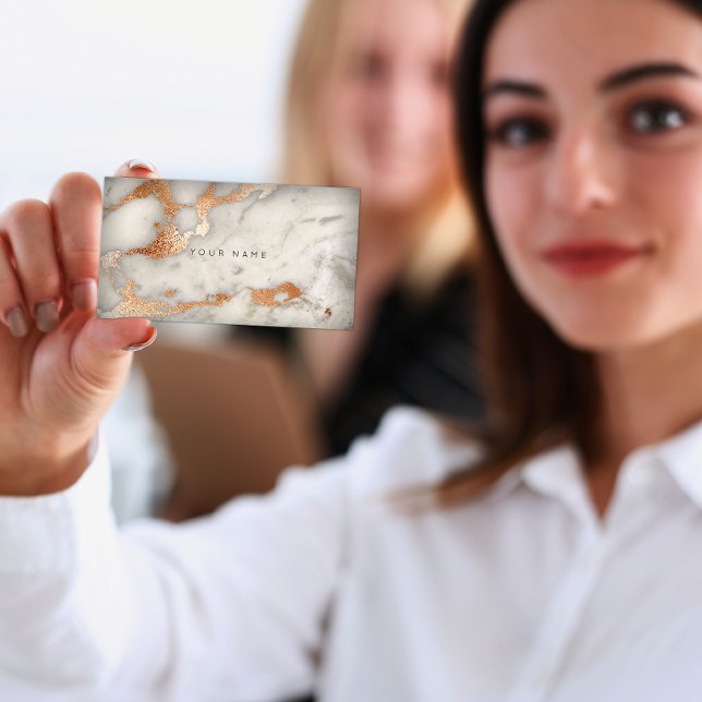 Tarjeta De Visita Rosa de cobre Vip de Mármol gris de oro (Subido por el creador)