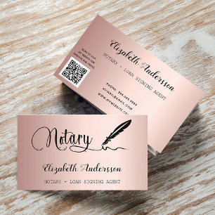 Tarjeta De Visita Rosa de código QR para el agente de firma de prést