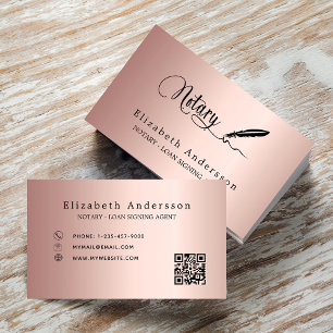 Tarjeta De Visita Rosa de código QR para el agente de firma de prést