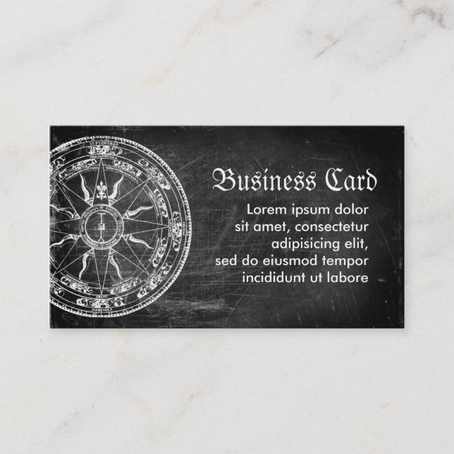 Tarjeta De Visita Rosa de compás viejo (Anverso)