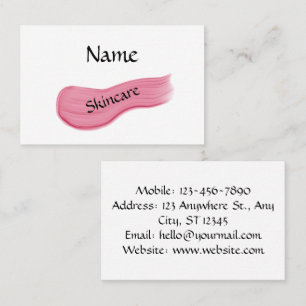 Tarjeta De Visita rosa de cuidado de la belleza