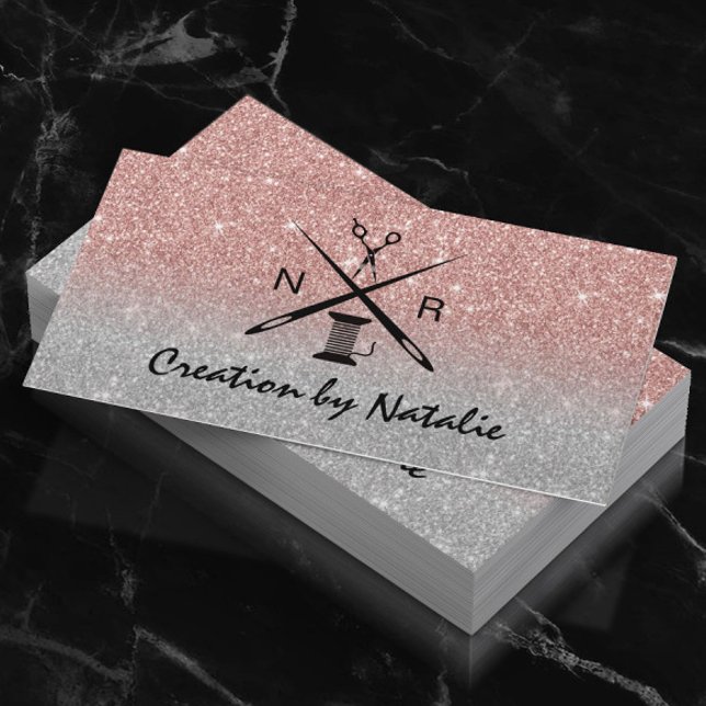 Tarjeta De Visita Rosa de  de Oro de Sood Seamstress Dressmaker Purp (Subido por el creador)