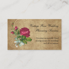 Tarjeta De Visita Rosa de época elegante, magenta/marrón