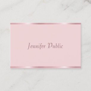 Tarjeta De Visita Rosa de escritura manuscrita profesional moderna G