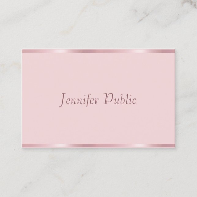 Tarjeta De Visita Rosa de escritura manuscrita profesional moderna G (Anverso)