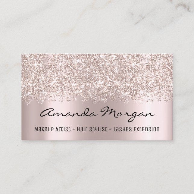 Tarjeta De Visita Rosa de extensión de Eyelash del salón de belleza  (Anverso)