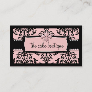 Tarjeta De Visita Rosa de Fleur Di Lis Sweet de la guinda del pastel