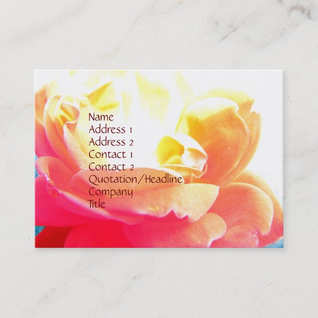 Tarjeta De Visita Rosa de fondo (Anverso)